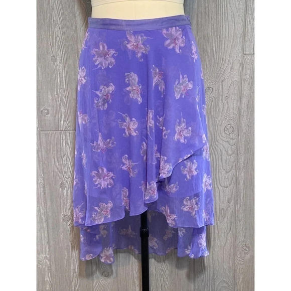 Elizabeth and James Floral Sandy Silk Skirt 8 NWT